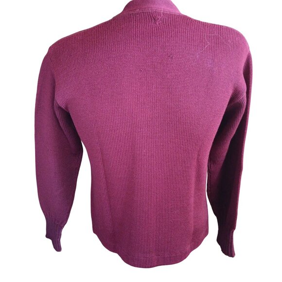 Small Vintage Letterman Sweater Burgundy Wool Cardigan Lawlor's Lincoln Nebraska - Picture 6 of 7